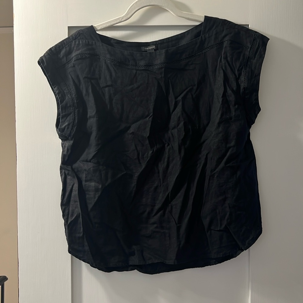 Ann Taylor Black Blouse Size Medium